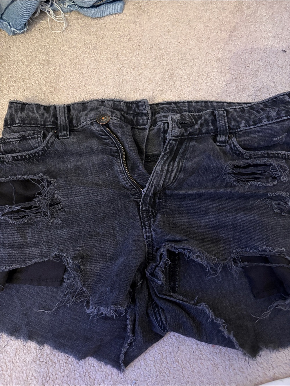 American Eagle Outfitters Distressed Black Jean Shorts